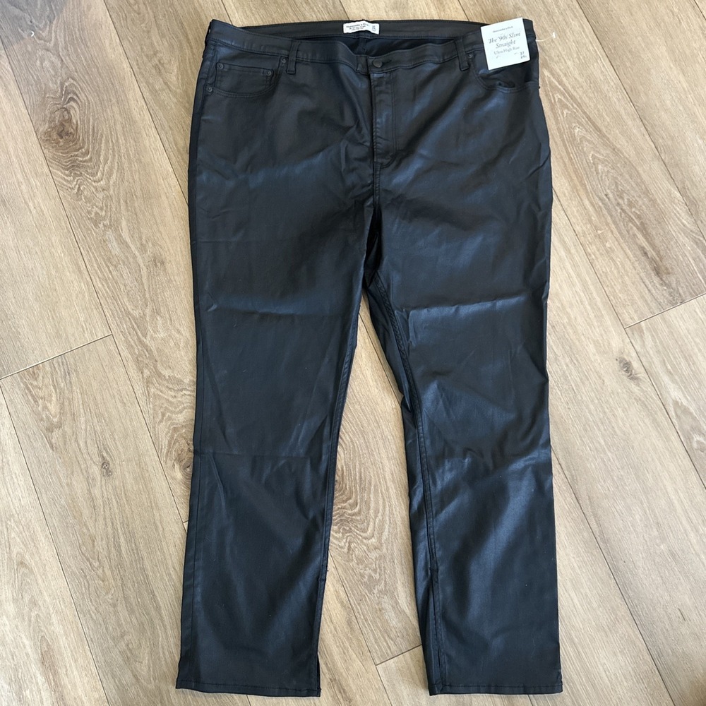 Abercrombie & Fitch Jeans Women's 37x24S Black Luxe 90s Straight Ultra High Rise